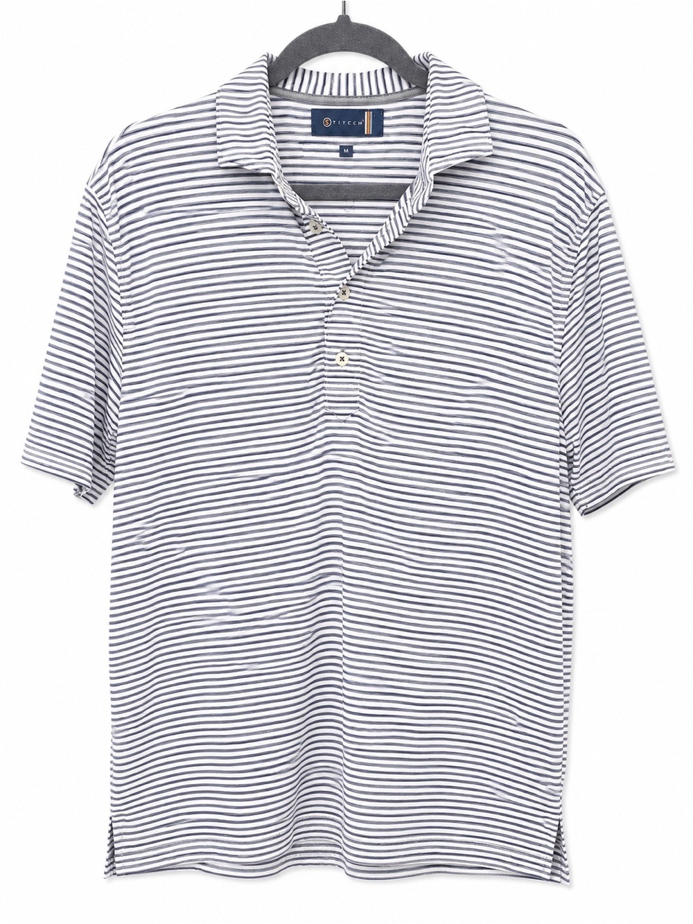 Striped Navy & White Men's Polo Shirt